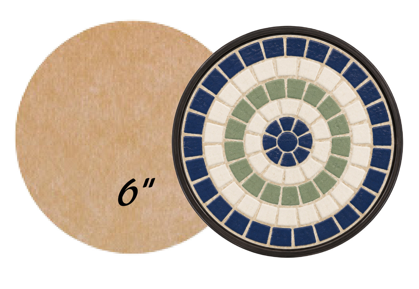 6" Circle Waterproof Mosaic Backer