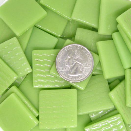 803-g Apple Green, 25mm - recycled glass tile - Kismet Mosaic - mosaic supplies