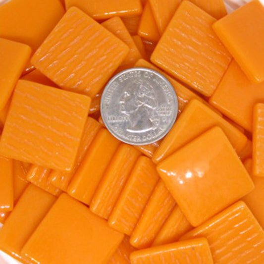 8104-g Tangerine Gloss 25mm - recycled glass tile - Kismet Mosaic - mosaic supplies