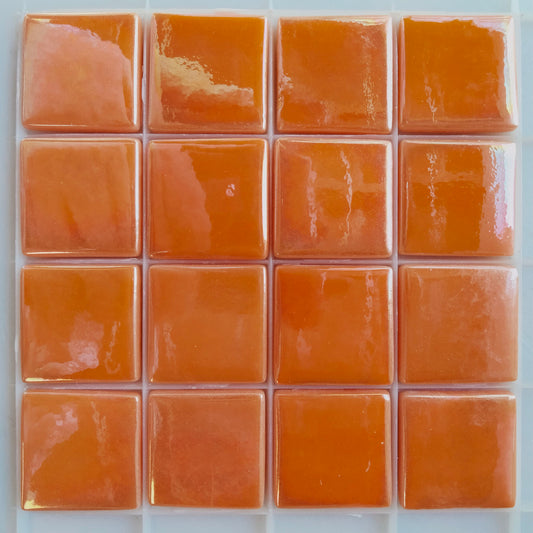 25mm/1" square tiles, recycled glass, gloss finish, sheeted glass tile for installation