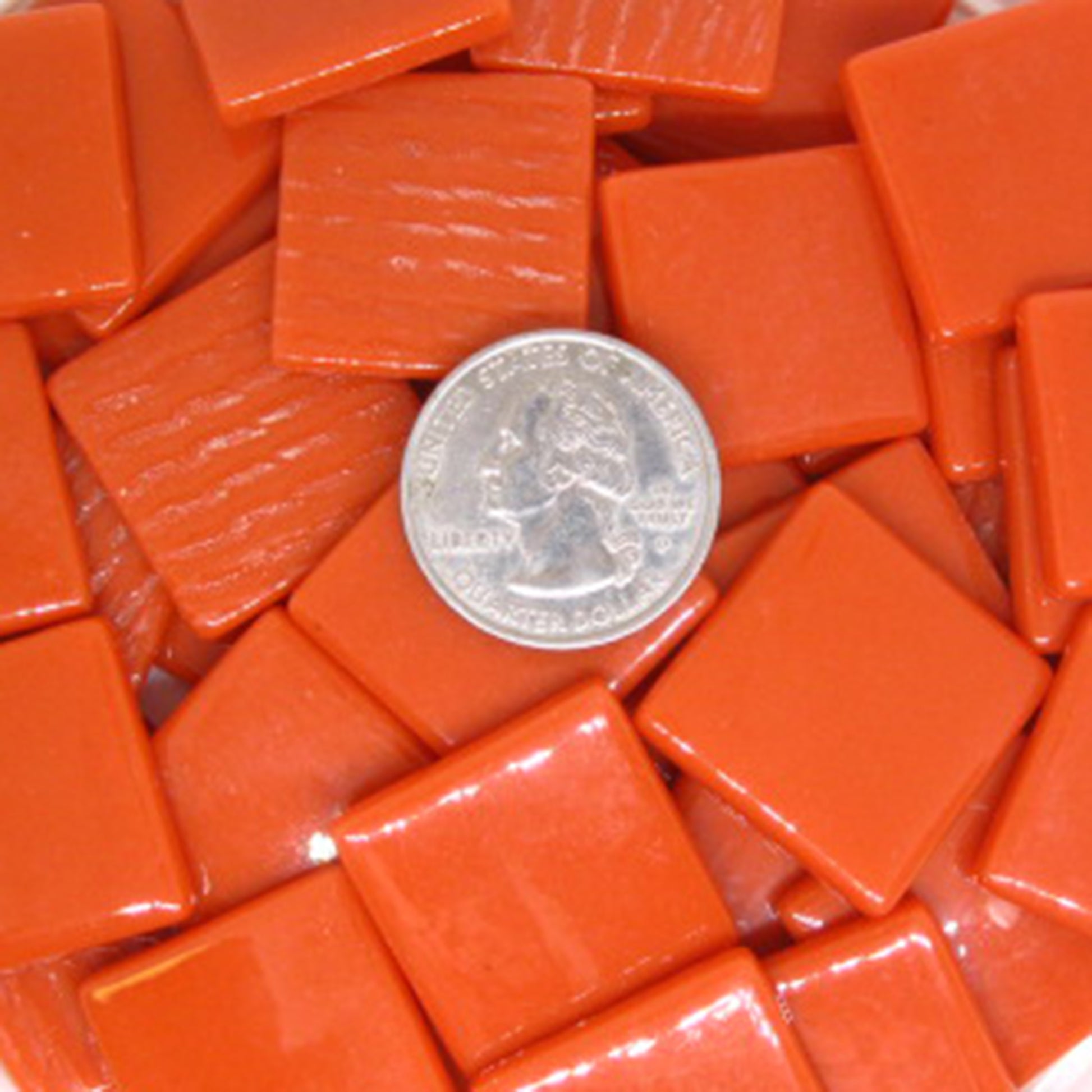 8108-g Cognac Gloss 25mm - recycled glass tile - Kismet Mosaic - mosaic supplies