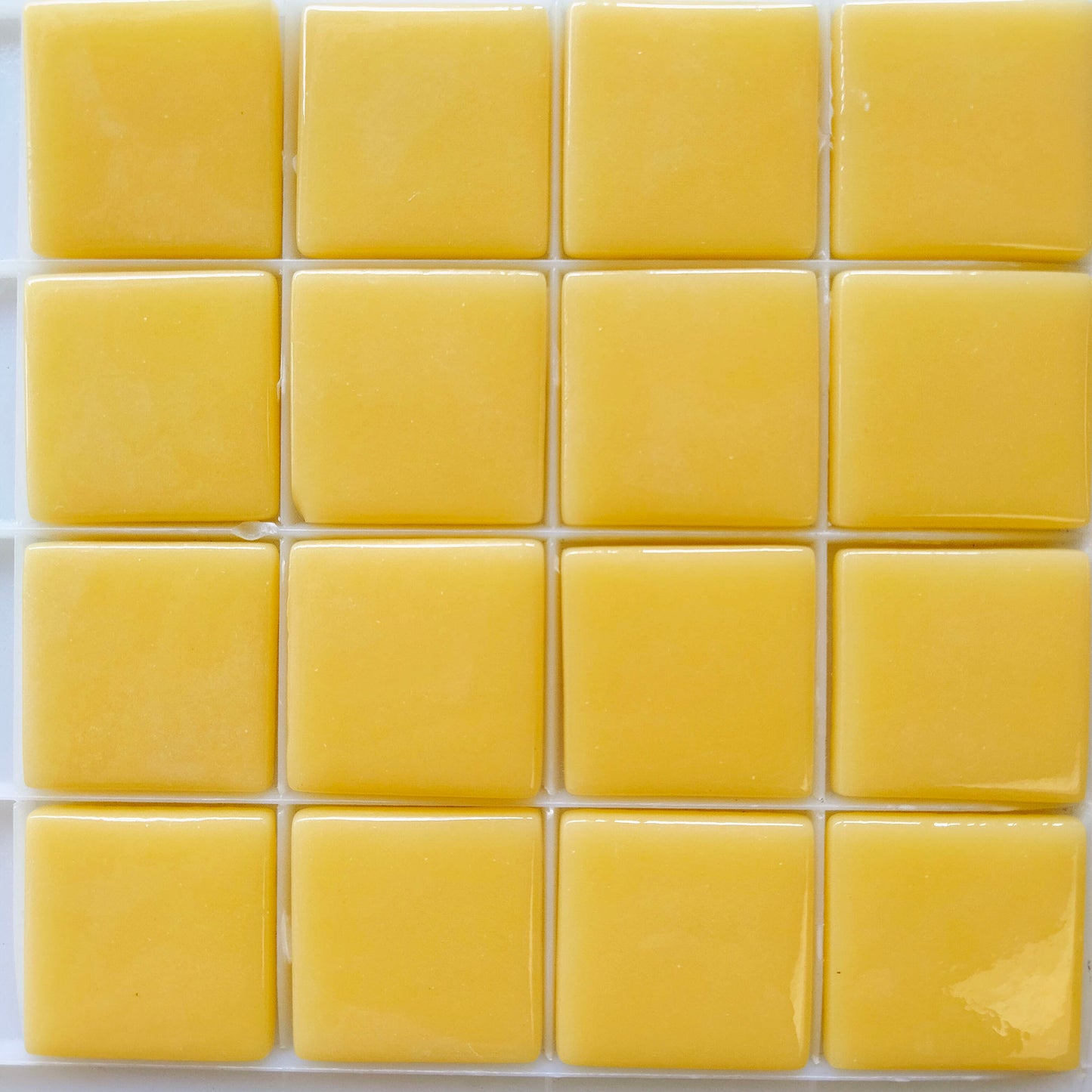 25mm/1" square tiles, recycled glass, gloss finish, sheeted glass tile for installation