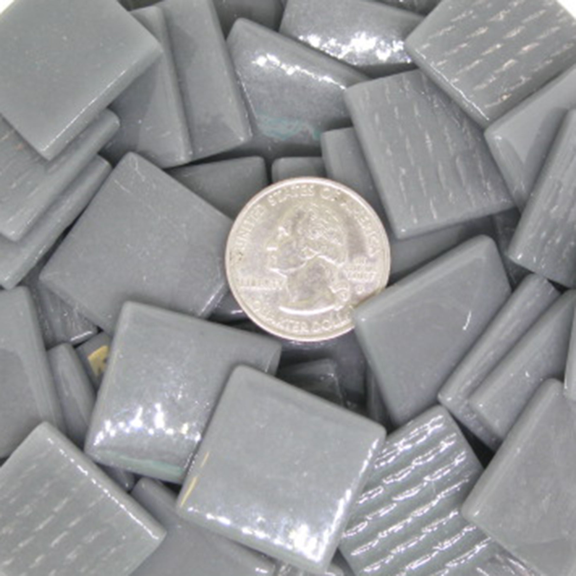 847-g Dark Gray Gloss 25mm - recycled glass tile - Kismet Mosaic - mosaic supplies