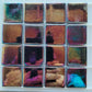 25mm/1" square tiles, recycled glass, iridized finish, sheeted glass tile for installation