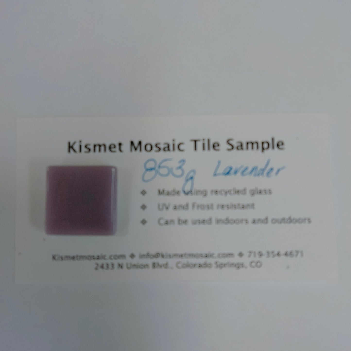853-g Lavender Gloss 25mm - recycled glass tile - Kismet Mosaic - mosaic supplies