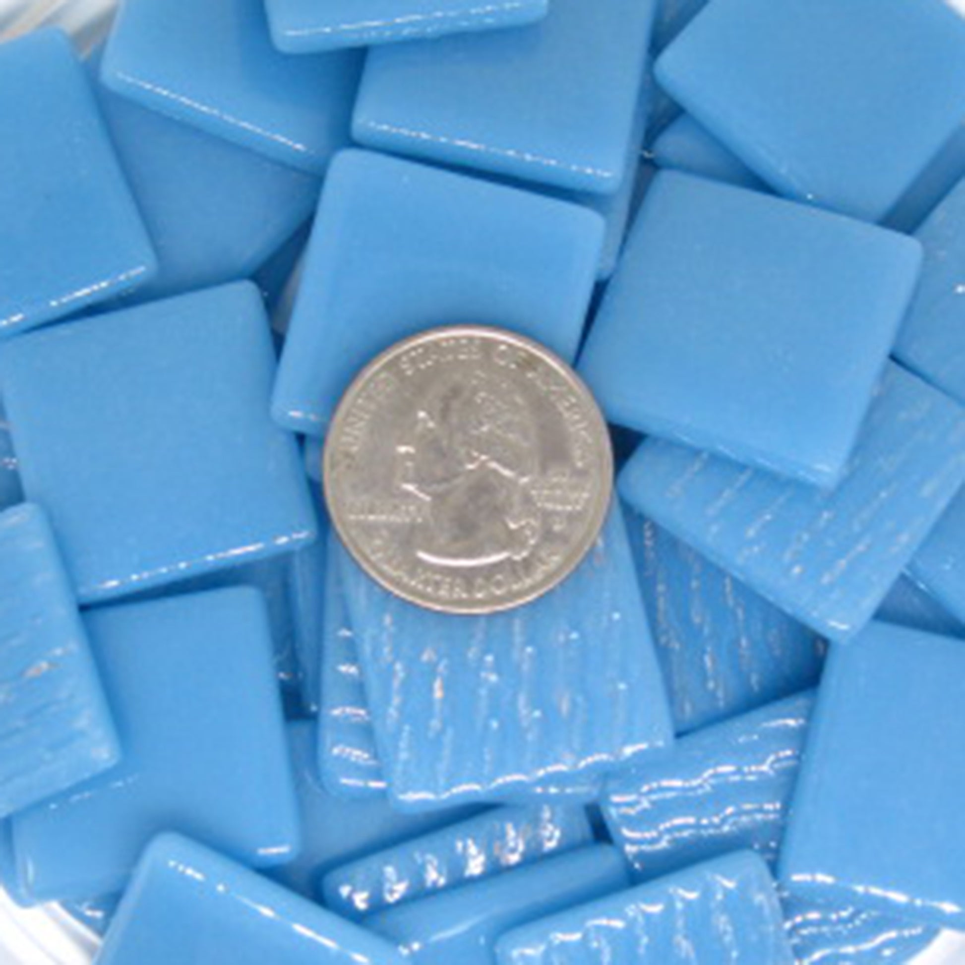 862-g Light Periwinkle Gloss 25mm - recycled glass tile - Kismet Mosaic - mosaic supplies