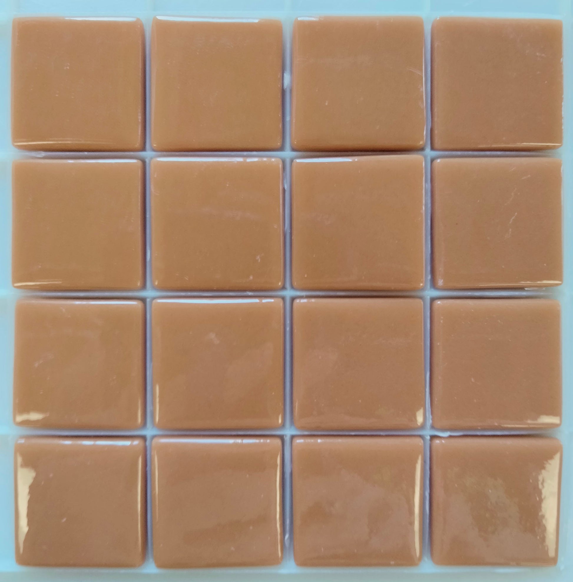25mm/1" square tiles, recycled glass, gloss finish, sheeted glass tile for installation