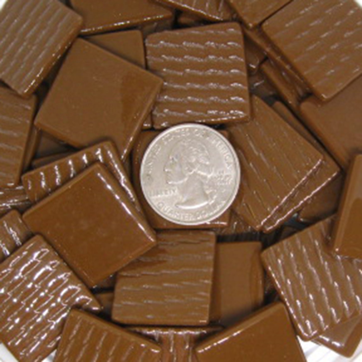 899-g Amaretto Gloss 25mm - recycled glass tile - Kismet Mosaic - mosaic supplies