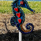 Seahorse Mosaic Backer 8"x12" (pre-drilled for hangable & stakeable kits)