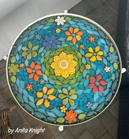 Circle 17" Tabletop Mosaic Round Backer for 17-1/2" Ikea Base, 1/2" thick