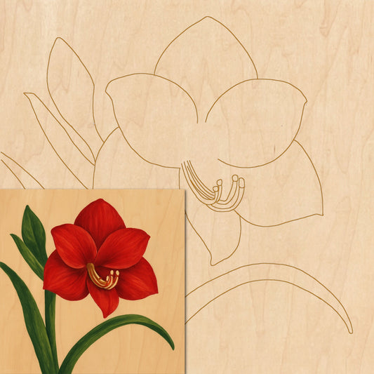 Amaryllis with Pattern 12"x12" (Multi-Art Board)