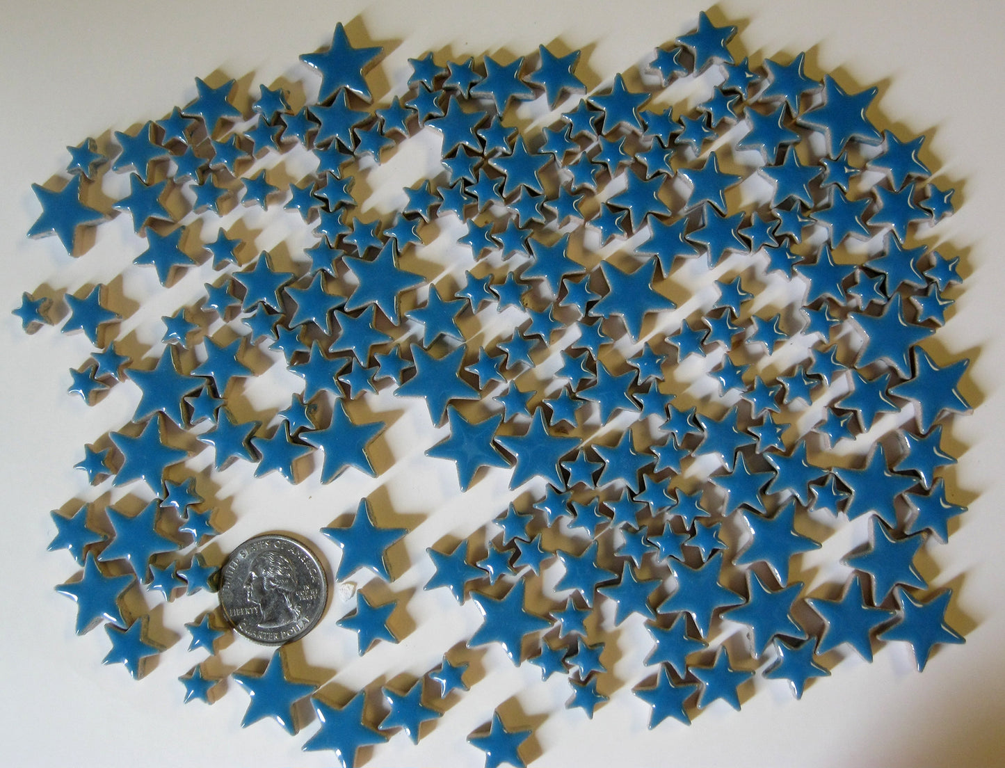 cha-Ceramic Charms-Cyan Stars