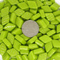 D11g Lime Green Gloss Glass Diamonds, recycled glass, mosaic supplies