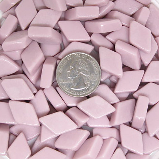 D17g Pink Gloss Glass Diamonds, recycled glass, mosaic supplies