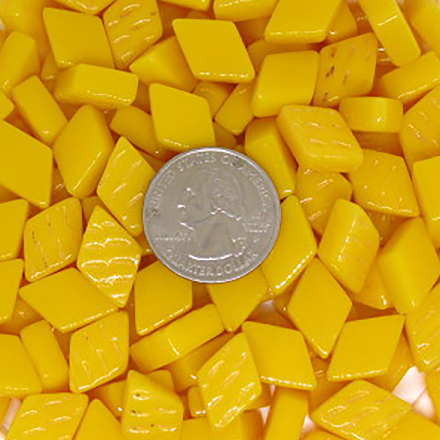D32g Marigold Gloss Glass Diamonds, recycled glass, mosaic supplies