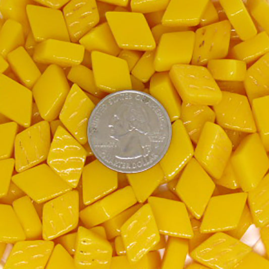 D32g Marigold Gloss Glass Diamonds, recycled glass, mosaic supplies