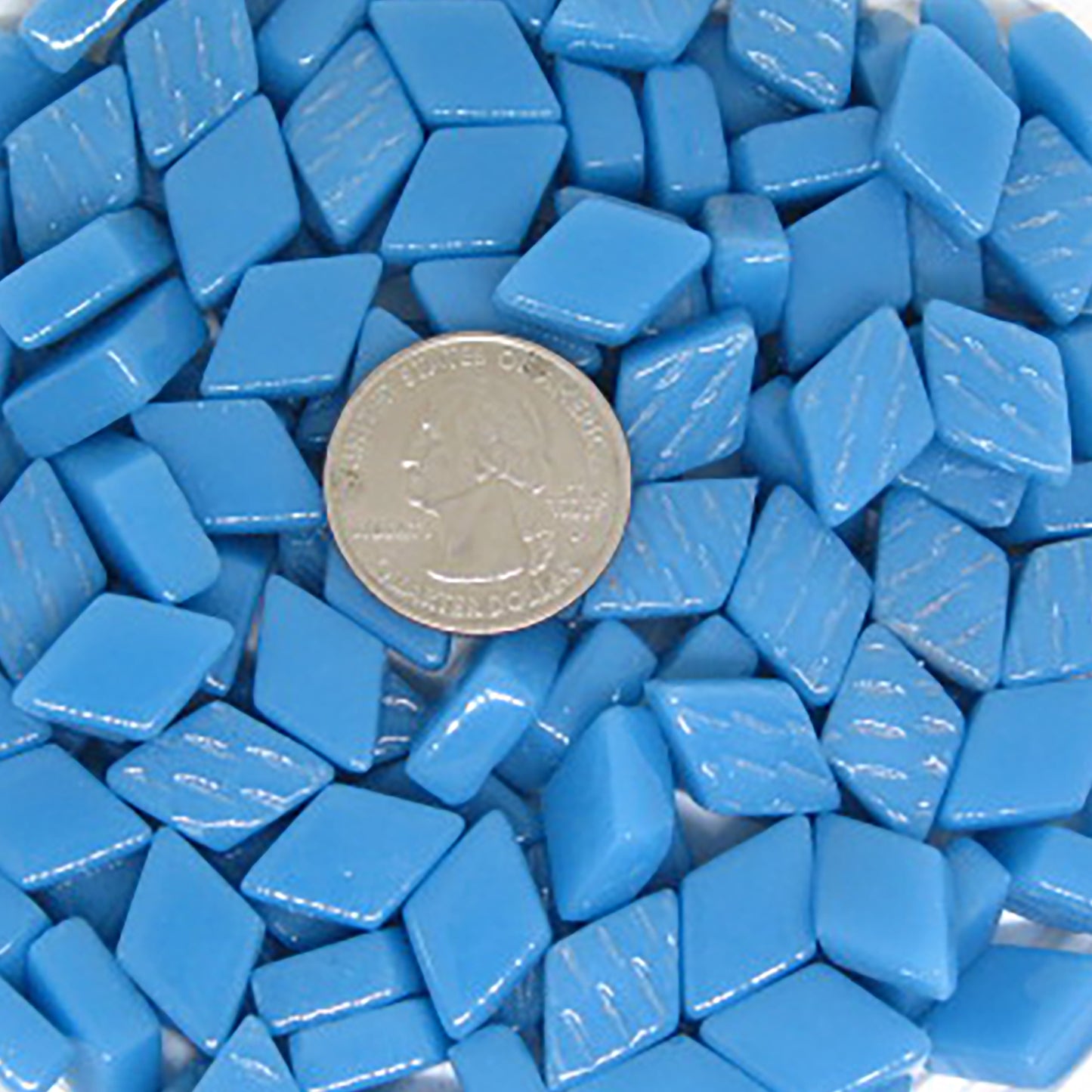 D65g Surf Blue Gloss Glass Diamonds, recycled glass, mosaic supplies