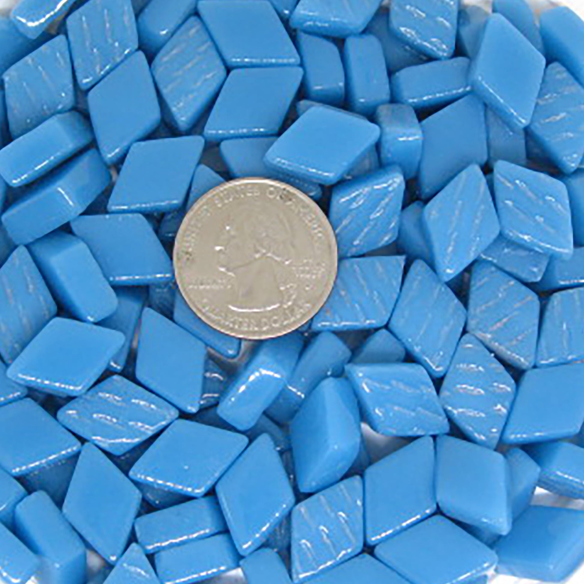 D65g Surf Blue Gloss Glass Diamonds, recycled glass, mosaic supplies