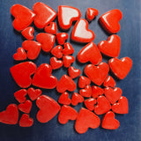 cha-Ceramic Charms-Red Hearts