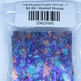 Violet/Bluegreen/Copper VanGogh - 2", VanGogh tile - Kismet Mosaic - mosaic supplies