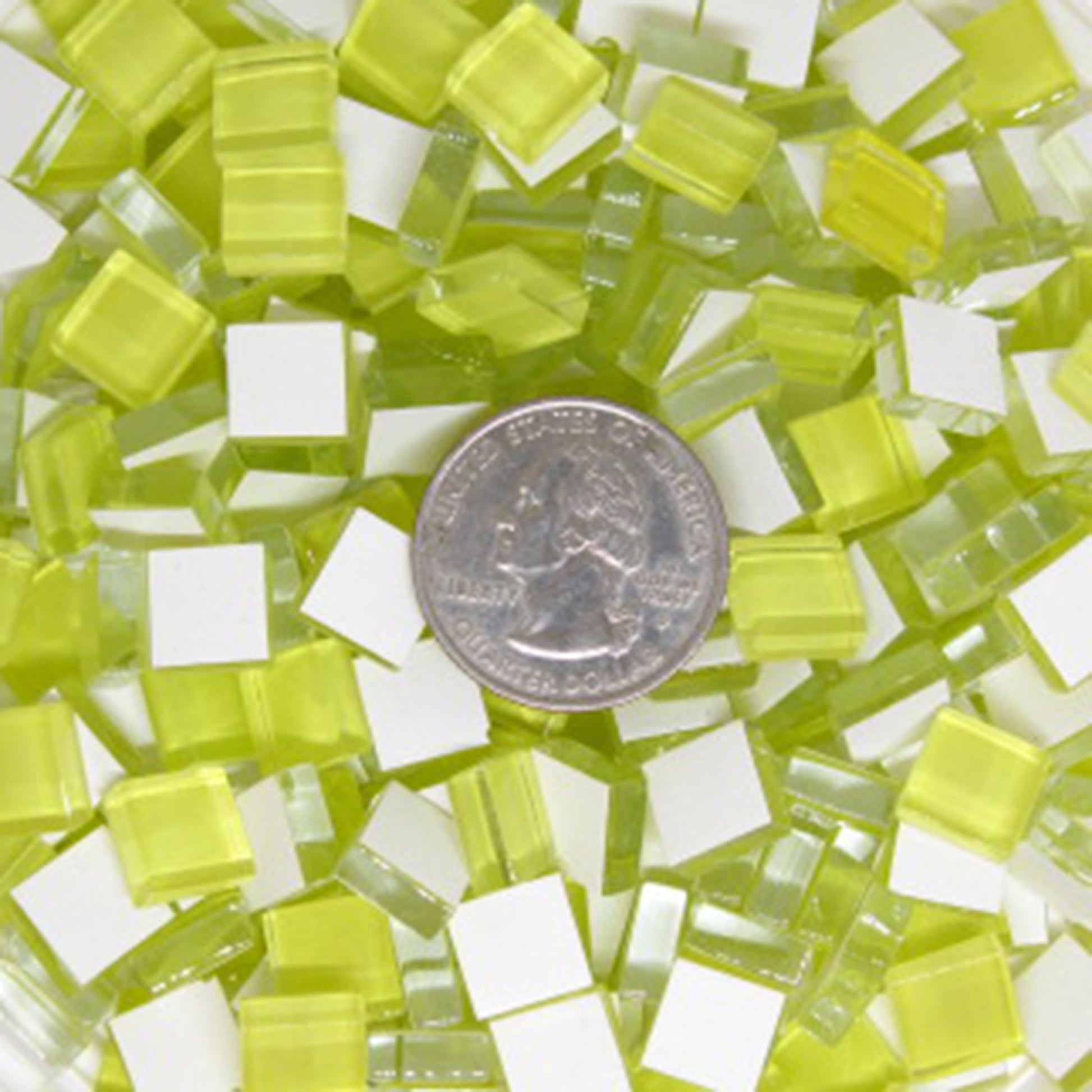 k110 - Pastel Yellow, Krystal 10mm tile - Kismet Mosaic - mosaic supplies