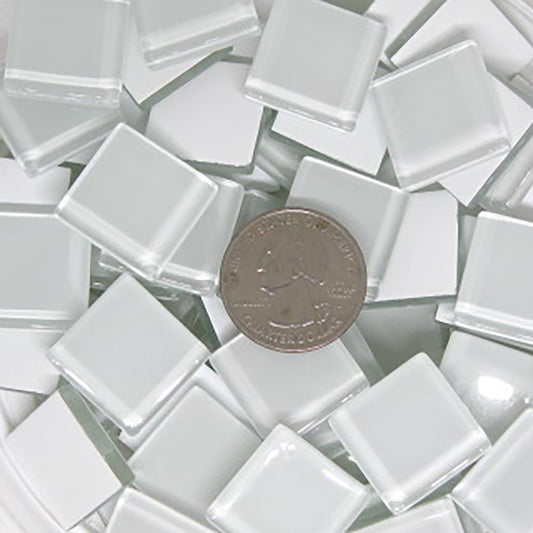 k201 - White, Krystal 20mm tile - Kismet Mosaic - mosaic supplies