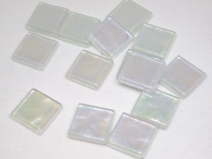 K352 White Krystal Metallic Iridized tile -  20mm - mosaic supplies Pearl