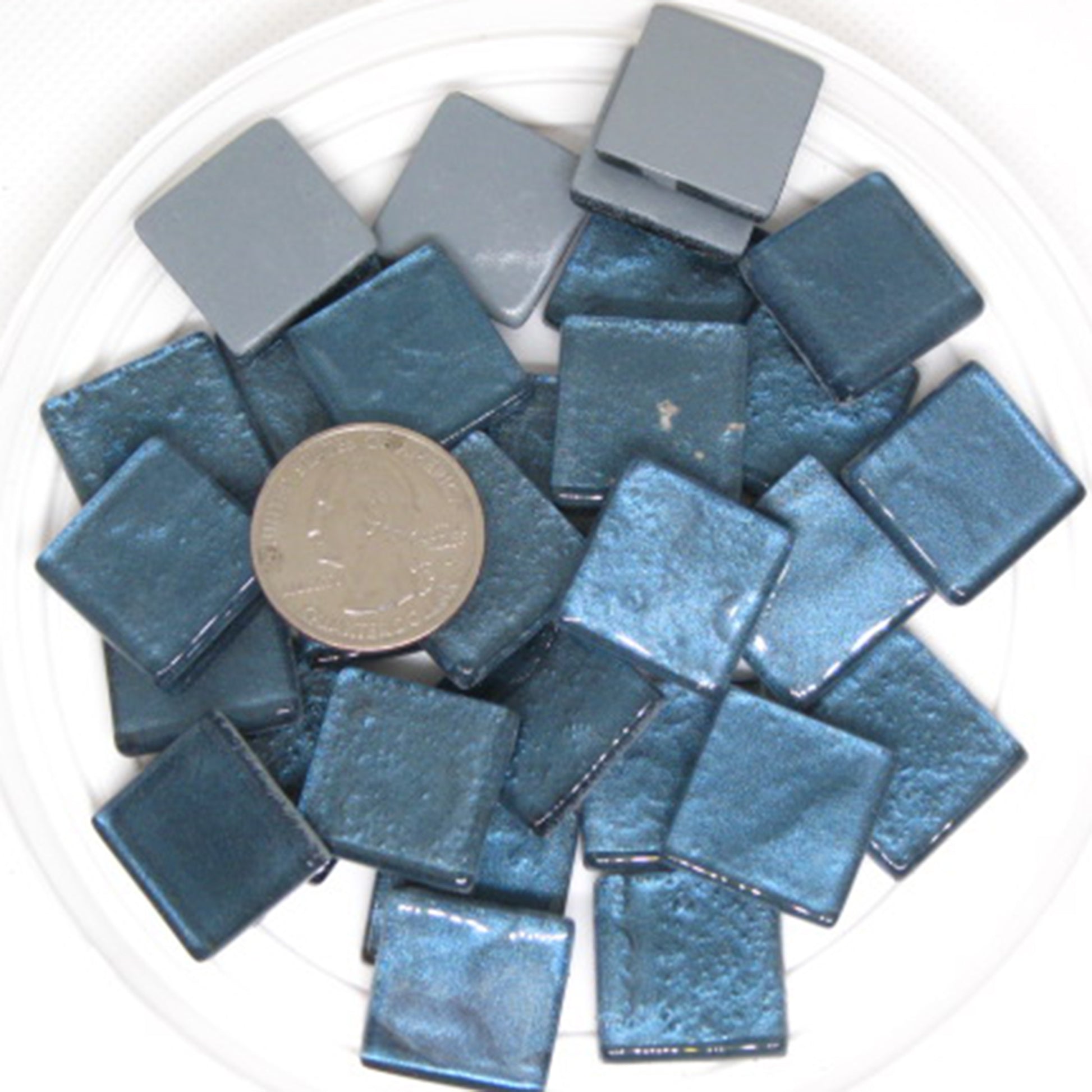 K352 Teal Krystal Metallic  tile -  20mm - mosaic supplies teaberry tiffany