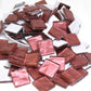 K389  Tea Rose Krystal Metallic  tile -  20mm - mosaic supplies Tea Rose Pink