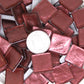 K389  Tea Rose Krystal Metallic  tile -  20mm - mosaic supplies Tea Rose Pink