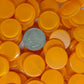 Orange glass rounds 23mm diameter