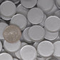 silver glass rounds 23mm diameter