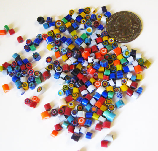 4mm millefiori with quarter for scale