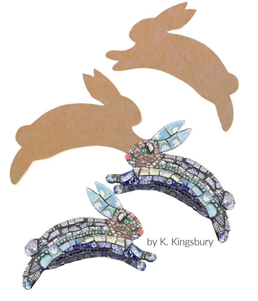 Stretched Rabbit Kit 2 Rabbits (pre-drilled for hangable and stakeable kit) 1/2