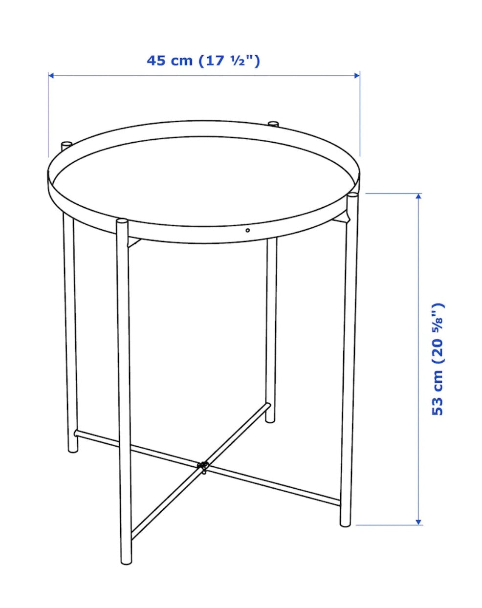 Circle 17" Tabletop Mosaic Round Backer for 17-1/2" for Ikea Base