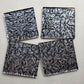 4 pieces of Silver VanGogh glass, 2"x2" cuts for mosaic art 