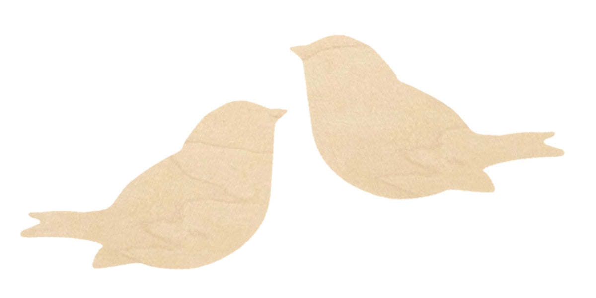 Love Birds (pair) Multi-Art Shape Wood