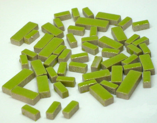 Apple Green Ceramic Rectangle tile 1 oz