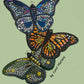 18.5" x 20" 3 Butterflies Laser-Printed Waterproof Mosaic Backer