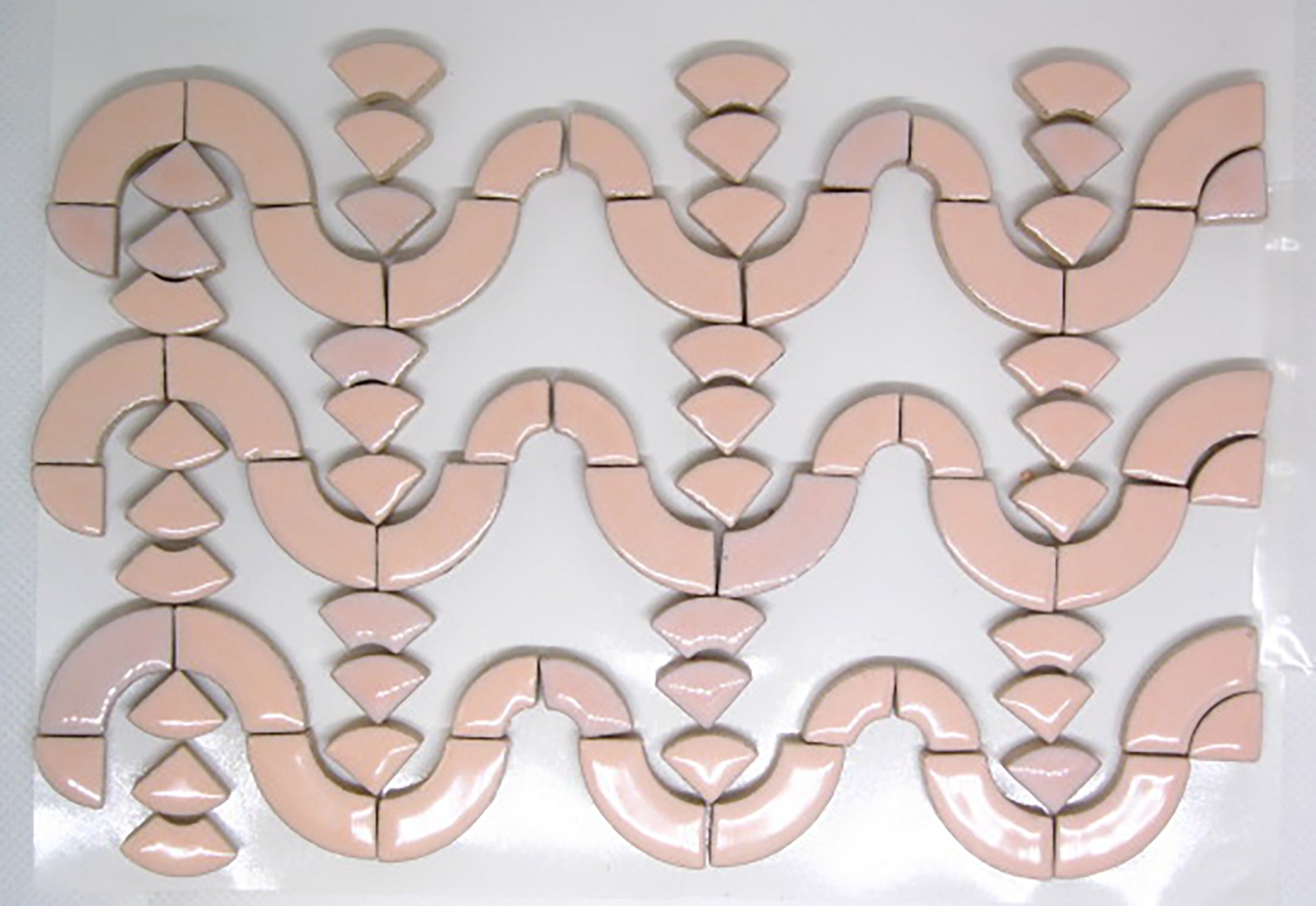 4 oz cc-blush curves, Ceramic curves tile - Kismet Mosaic - mosaic supplies 