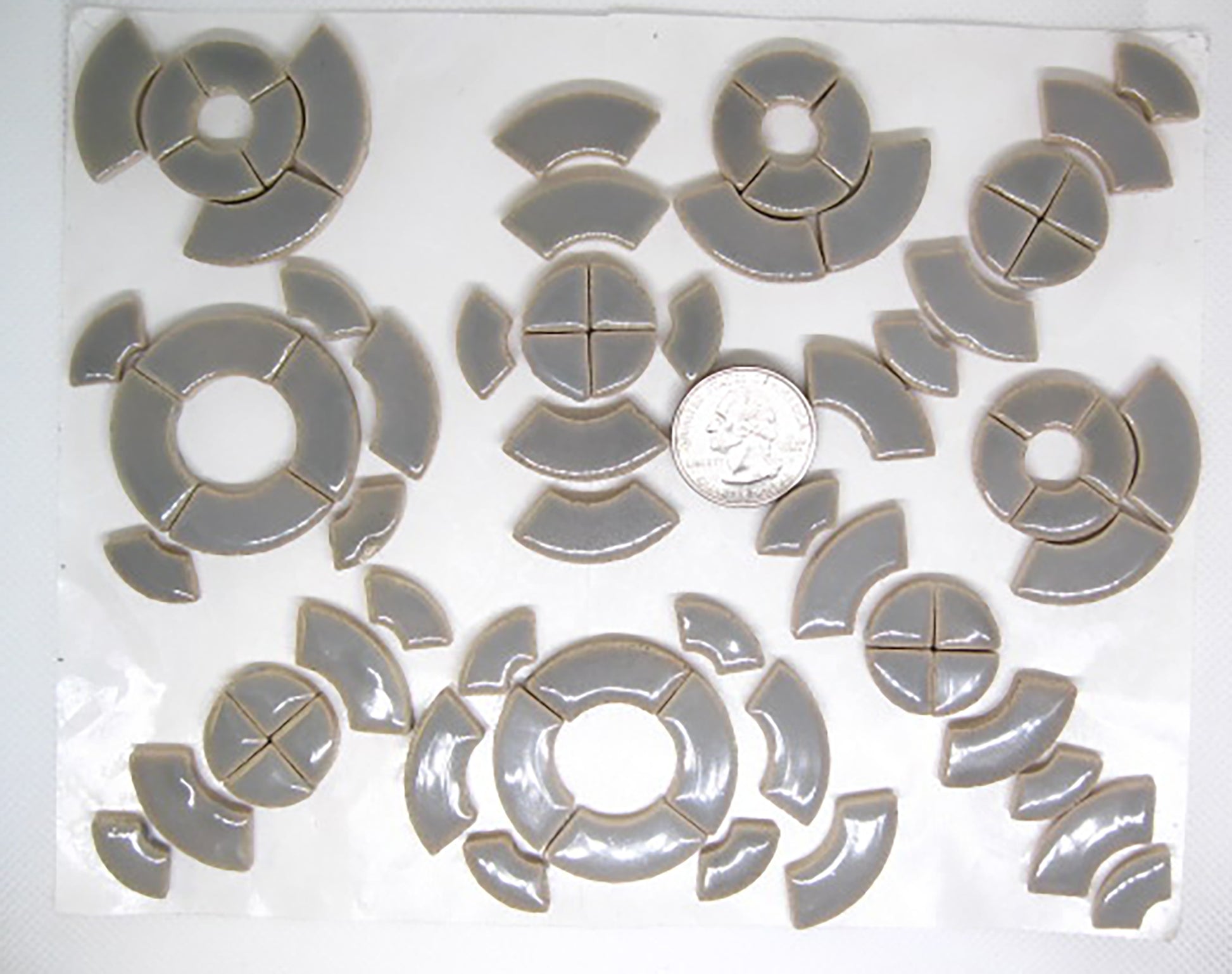 4 oz cc-gray curves, Ceramic curves tile - Kismet Mosaic - mosaic supplies 