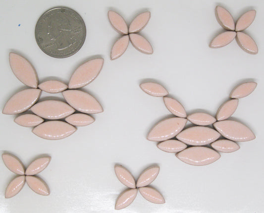 cp-Blush Ellipse/Petal, CeramicPetals tile - Kismet Mosaic - mosaic supplies