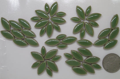 2 oz cp-Honeydew Ellipse/Petal, CeramicPetals tile - Kismet Mosaic - mosaic supplies