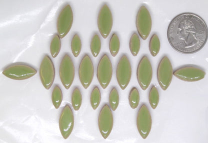 1 oz cp-Pastel Green Ellipse/Petal, CeramicPetals tile - Kismet Mosaic - mosaic supplies