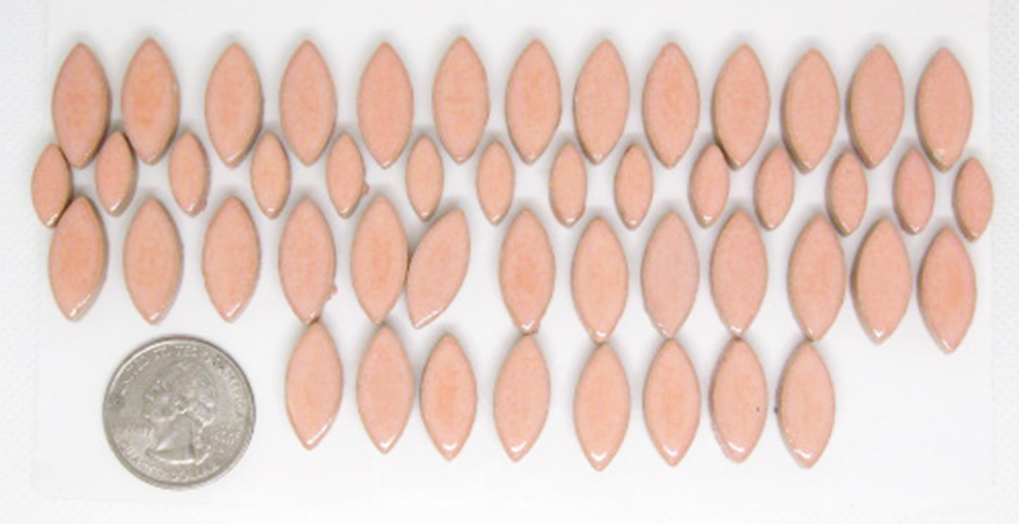 2 oz cp-Peach Ellipse/Petal, CeramicPetals tile - Kismet Mosaic - mosaic supplies
