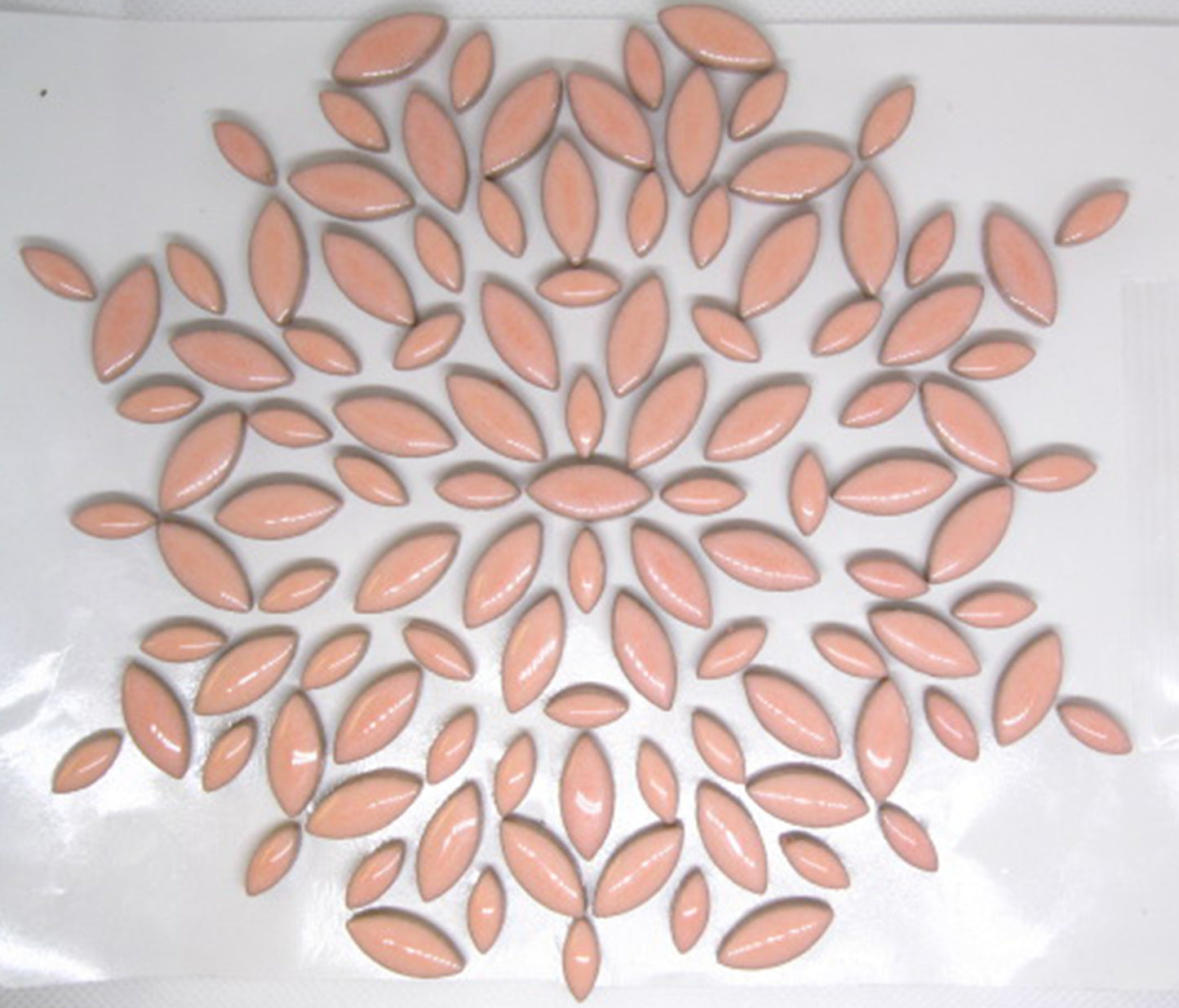 4 oz cp-Peach Ellipse/Petal, CeramicPetals tile - Kismet Mosaic - mosaic supplies