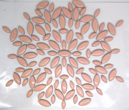 4 oz cp-Peach Ellipse/Petal, CeramicPetals tile - Kismet Mosaic - mosaic supplies