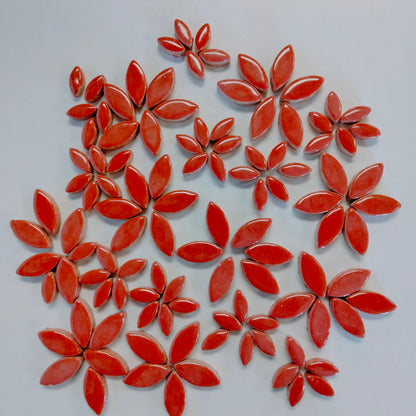 2 oz cp-Red Ellipse/Petal, CeramicPetals tile - Kismet Mosaic - mosaic supplies