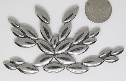1 oz cp-Silver Ellipse/Petal, CeramicPetals tile - Kismet Mosaic - mosaic supplies