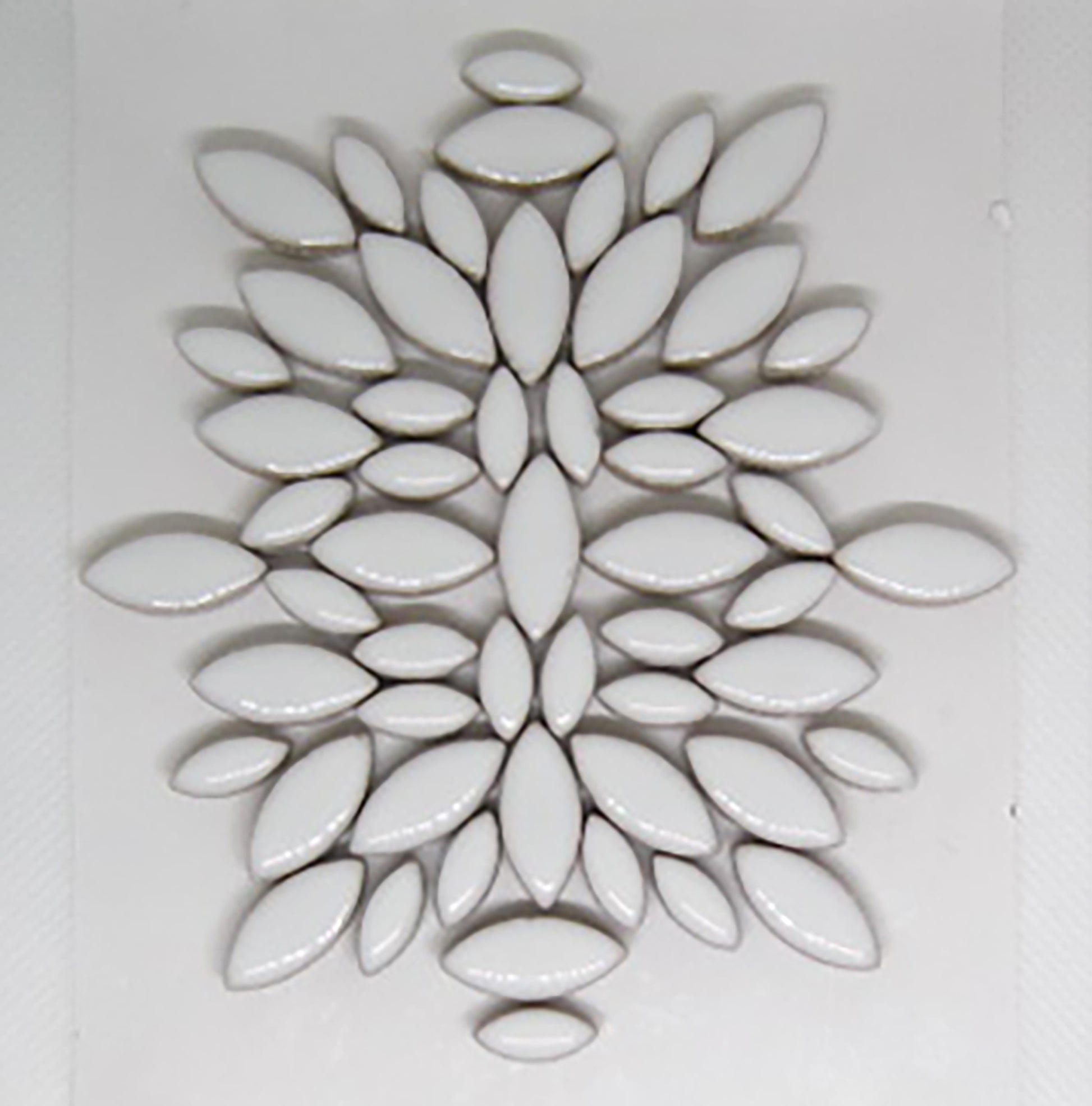 2 oz cp-White Ellipse/Petal, CeramicPetals tile - Kismet Mosaic - mosaic supplies